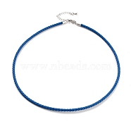 Braided Round Imitation Leather Bracelets Making, with Stainless Steel Color Tone Stainless Steel Lobster Claw Clasps, Dodger Blue, 17-1/8 inch(43.6cm)(BJEW-H610-01P-15)