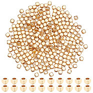Brass Beads, Dice, Real 18K Gold Plated, 2.5x2.5x2.5mm, Hole: 1.6mm, 300pcs/box(KK-NB0002-76)