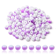 6/0 Opaque Glass Seed Beads, Round Hole, Rondelle, Plum, 4~4.5x3~4mm, Hole: 0.8~1.5mm, 10g/box(SEED-YW0002-13C)