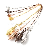 Rack Plating Brass Dowsing Pendulum Big Pendants, Bullet Charm, Cadmium Free & Lead Free, Mixed Color, 230mm, Hole: 1.5mm(KK-H444-02)