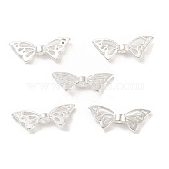 Alloy Beads, Butterfly, Silver, 8x21.5x3.5mm, Hole: 1.8mm(PALLOY-U003-02A-S)