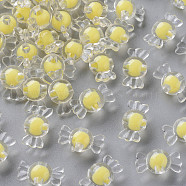Transparent Acrylic Beads, Bead in Bead, Candy, Yellow, 9x17x8.5mm, Hole: 2mm, about 960pcs/500g(TACR-S152-03A-SS2105)