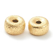 Brass Beads, Long-Lasting Plated, Flat Round, Real 18K Gold Plated, 6x4mm, Hole: 1.2mm(X-KK-P198-04A-G)