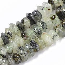 Natural Prehnite Beads Strands, Nuggets, Faceted, 9.5~11x6~7mm, Hole: 1.2mm, about 30~32pcs/strand, 7.48 inch(19cm)(G-R462-18)