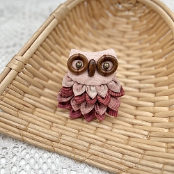 DIY Owl Brooch Sewing Kits, Including Cotton Fabric, Thread & Needles, Metal Brooch Pins, Indian Red, 70x50mm(PW-WG6E2E7-02)