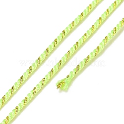 Polycotton Filigree Cord, Braided Rope, with Plastic Reel, for Wall Hanging, Crafts, Gift Wrapping, Green Yellow, 1.2mm, about 27.34 Yards(25m)/Roll(OCOR-E027-02B-13)