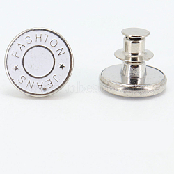 Alloy Button Pins for Jeans, Nautical Buttons, Garment Accessories, Round, Word, 17mm(PURS-PW0009-03D)