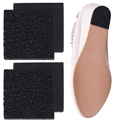 2Pairs Square Rubber Anti-slip Stickers for Shoe Soles, Black, 63x62.5x6mm(AJEW-CY0002-56)