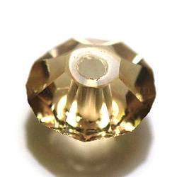 Imitation Austrian Crystal Beads, Grade AAA, K9 Glass, Faceted, Flat Round, Gold, 8x4mm, Hole: 0.9~1mm(SWAR-F061-4x8mm-28)