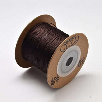 Eco-Friendly Dyed Nylon Threads, String Threads Cords, Coffee, 0.4mm, about 164.04 yards(150m)/roll