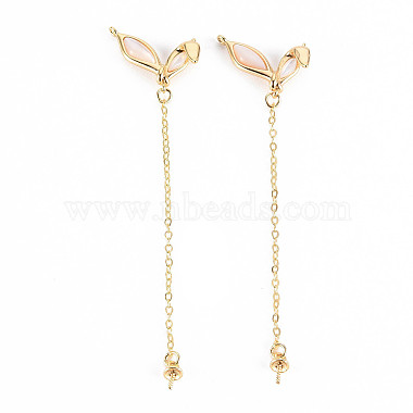 Real 18K Gold Plated Seashell Color Brass Peg Bails