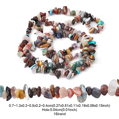 naturelles et synthétiques mélangées perles de pierres précieuses brins(G-YW0001-47)-4