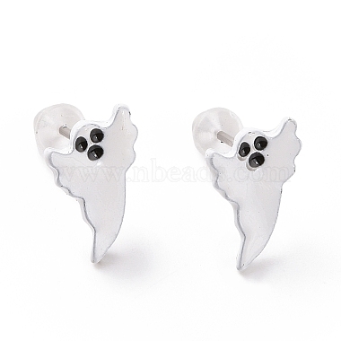 Alloy Ghost Stud Earrings with Steel Pin(EJEW-E143-11)-1