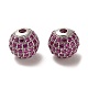 Rhodium Plated 925 Sterling Silver Micro Pave Cubic Zirconia Beads(STER-H110-24C-06P)-1