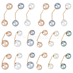 18Pcs 9 Styles Plastic Imitation Pearl Safety Brooches, with Alloy Pins, Tie Pin, Round, Mixed Color, 20~51x11.5~39mm, 2pcs/style(JEWB-FH0001-91)