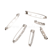 Iron Brooch Pin Back Safety Catch Bar Pins with Holes, Platinum, 20~40x5~6mm, Hole: 2mm(IFIN-X0029-P)