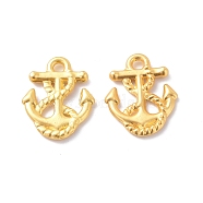 Rack Plating Alloy Pendants, Cadmium Free & Lead Free & Nickle Free, Anchor Charm, Matte Gold Color, 17.5x14x2mm, Hole: 1.8mm(FIND-I036-19MG)