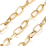 Aluminium Cable Chains, Unwelded, with Spool, Golden, 15x8x2mm, about 65.62 Feet(20m)/Roll(CHA-C002-05G)