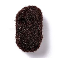 Polyester Crochet Yarn, Sparkling Scrubby Yarn, for Dish Scrubbies, Dishcloth, Decorating Crafts Knitting, Coconut Brown, 10~13x0.5mm, 218.72 yard(200m)/roll(OCOR-G009-01L)