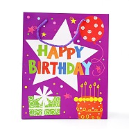 Birthday Theme Rectangle Paper Bags, with Handles, for Gift Bags and Shopping Bags, Star Pattern, 26x10x32cm(CARB-E004-03C)