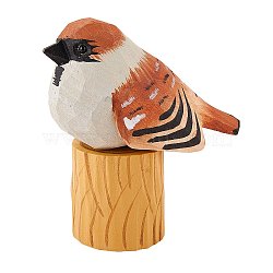 Wooden Birds and Tree Stump Ornaments, for Home Desk Display Decorations, Camel, 99.5x41x60mm(JX731A)