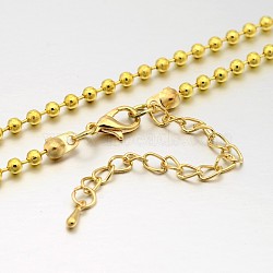 Iron Ball Chain Necklace Making, with Brass Lobster Claw Clasps and Iron End Chains, Light Gold, 29.1 inch(MAK-J009-04KCG)