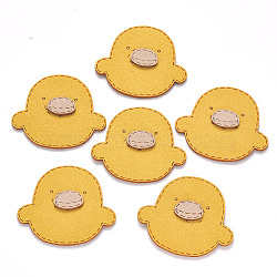 Faux Suede Patches, Costume Ornament Accessories, for Magic Tape Hair Clip Making, Duck, Yellow, 40x45x3mm(FIND-R075-28)