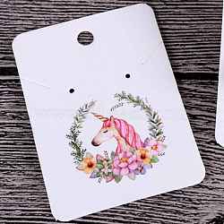 100Pcs Unicorn Print Paper Jewelry Display Cards, for Earrings, Necklaces, Rectangle, 7x5cm(UNIC-PW0001-075)