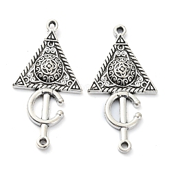 Tibetan Style Alloy Pendant, Lead Free & Cadmium Free, Triangle, Antique Silver, 27x13.5x2mm, Hole: 1mm, 1099pcs/1000g(TIBE-H142-20AS-02)