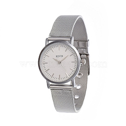 Wristwatch, Quartz Watch, Alloy Watch Head and Stainless Steel Strap, Silver, 221x12x1mm, Watch Head: 26x29x9mm(WACH-I017-01A)