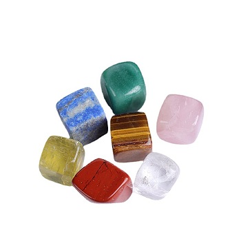 Natural Mixed Gemstone Cube Set Display Decorations, Figurine Home Decoration, Reiki Energy Stone for Healing, 18~25mm