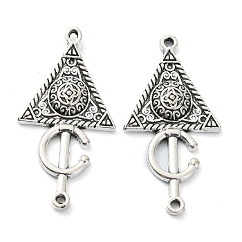 Tibetan Style Alloy Pendant, Lead Free & Cadmium Free, Triangle, Antique Silver, 27x13.5x2mm, Hole: 1mm, 1099pcs/1000g