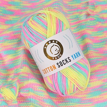 3-Ply Cotton Yarn, for Weaving, Knitting & Crochet, Colorful, 2mm