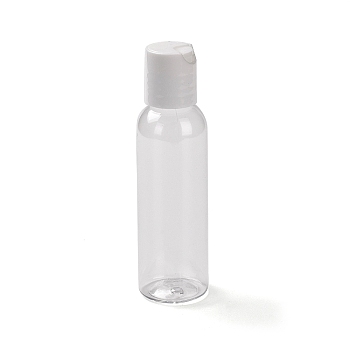 Plastic Refillable Bottles, Disc Top Cap Bottles, Clear, 3.2x11.6cm