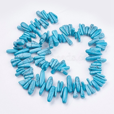 Dyed Natural Howlite Nuggets Beads Strands(G-R191-12)-2
