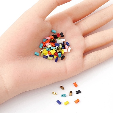 100Pcs 13 Style 2-Hole Glass Seed Beads(SEED-YW0002-39)-3