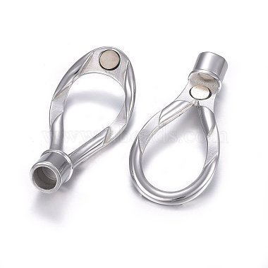 304 Stainless Steel Magnetic Clasps with Glue-in Ends(STAS-E440-23B-P)-3