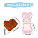 2Pcs 2 Colors Bear-Shaped Plastic Flocking Boxes(CON-GF0001-09)-2