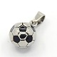 Trendy Necklace Findings 304 Stainless Steel FootBall/Soccer Ball Pendants(STAS-L012-B01P)-1