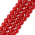 2 Strands Natural Malaysia Jade Beads Strands, Dyed & Heated, Round, Red, 8~8.5mm, Hole: 1.2mm, about 48pcs/strand, 14.96 inch(38cm)(G-TA0003-35B-01)