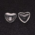 Transparent Glass Heart Cabochons, Clear, 11x12x4mm(GLAA-WH0032-01)