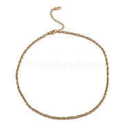 304 Stainless Steel Mesh Chain Necklace, Real 18K Gold Plated, 16-1/8~16-1/4 inch(41~41.3cm)(BJEW-B072-02G)