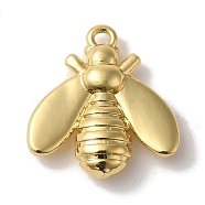 Rack Plating Brass Pendants, Cadmium Free & Lead Free, Long-Lasting Plated, Bees, Real 18K Gold Plated, 15x14x5mm, Hole: 1.2mm(KK-A229-27G)