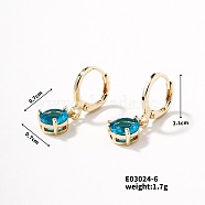 Elegant Hoop Earrings, Minimalist, Stylish, and Versatile, Golden, Blue, 11x7mm(MD9905-2)