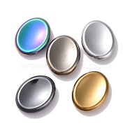 Vacuum Plating Non-magnetic Synthetic Hematite Massager, Worry Stone for Anxiety Therapy, Oval, Mixed Color, 34.5x44x9.5mm(G-G856-02)