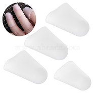 4Pcs Silicone Guitar Fingertip Protector, Finger Cot, Musical Instrument Accessories, White, 21.5~23.5x12.5~13mm, Inner Diameter: 12~12.5mm(AJEW-WH0166-24A)