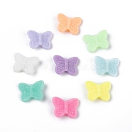 Opaque Acrylic Beads, Butterfly, Mixed Color, 11x14x3.5~4mm, Hole: 1.6mm, about 1800pcs/500g(MACR-S296-93)