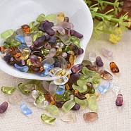 Czech Glass Beads, Dagger Beads, Frosted, Petal, Mixed Color, 9x5x4mm, Hole: 0.9mm, about 357pcs~363pcs/bag(LAMP-D180-07)