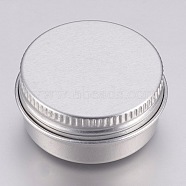 Round Aluminium Tin Cans, Aluminium Jar, Storage Containers for Cosmetic, Candles, Candies, with Screw Top Lid, Platinum, 3.55x1.8cm, Capacity: 10ml(0.34 fl. oz)(CON-L007-05C)