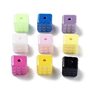 Opaque Acrylic Beads, Cube, Mixed Color, 12x13x13mm, Hole: 2.8mm(OACR-Z017-07A)